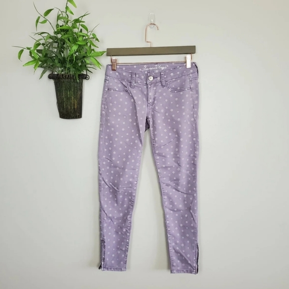 American Eagle Jegging Low Rise Polka Dot Jeans 2